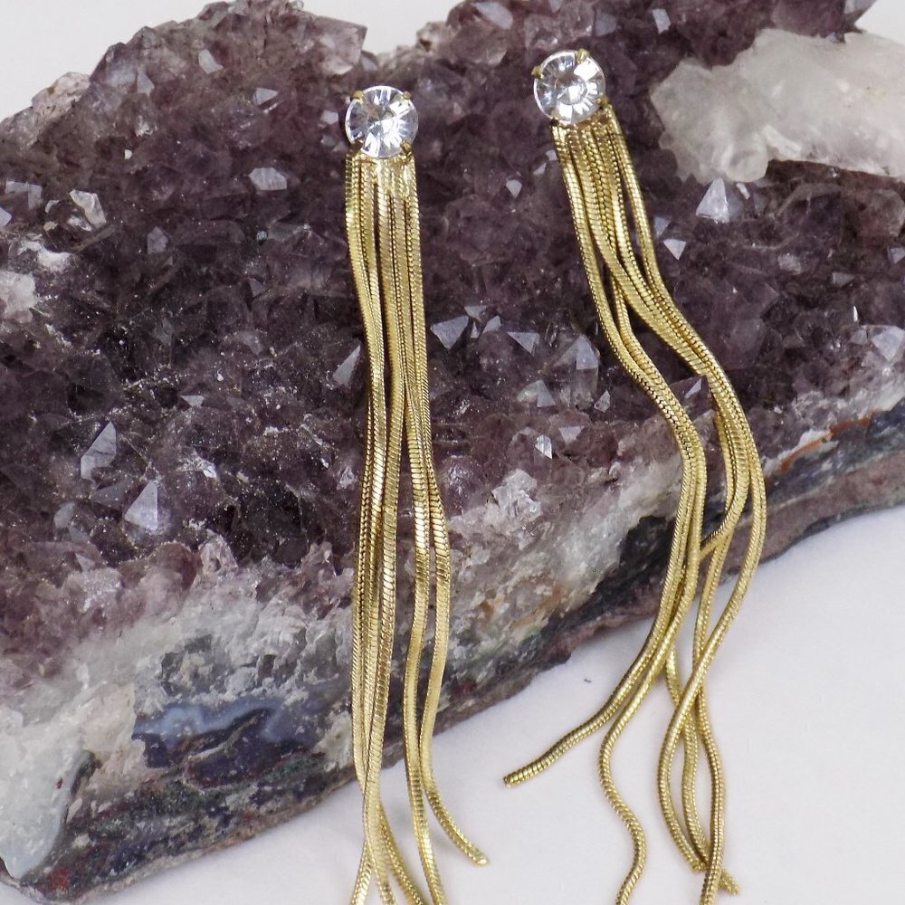 vintage drop earrings dainty delicate chain drop earrings